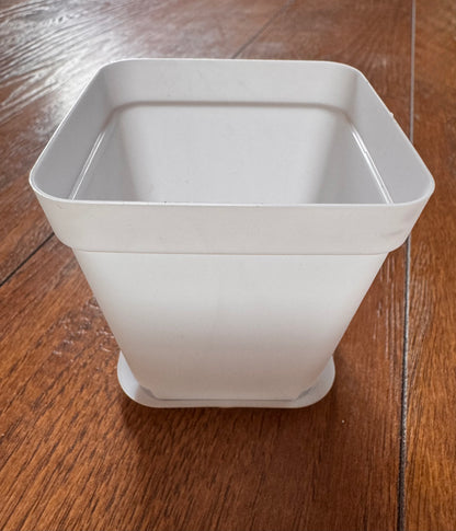 3” White Pot With Tray